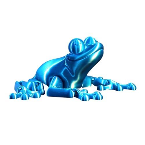 Geteawily 3D-Gedruckter Frosch, 3D-gedruckte Tiere | Froschspielzeug mit beweglichen Gelenken - Drehbares Froschspielzeug, Schreibtischspielzeug für Kinder, Zappelfrosch 3D-gedruckt, verbessert das von Geteawily
