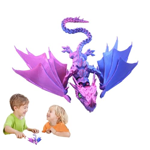 Geteawily 3D-gedruckter beweglicher Drache, realistisches 3D-Druckspielzeug, Stressschub und Kreativität mit beweglichen Fidget-Spielzeug für Heimdekoration von Geteawily