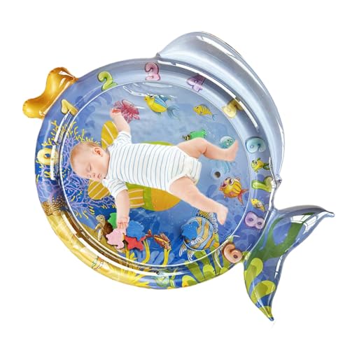 Geteawily Belly Time Wassermatte, Wassermatte für Babys | Bauch-Zeitmatte, sichere, Bequeme Wasser-Bauch-Zeitmatte - Wasserspielmatte für den Sommer, drinnen und draußen, Eltern-Kind-Zeit von Geteawily