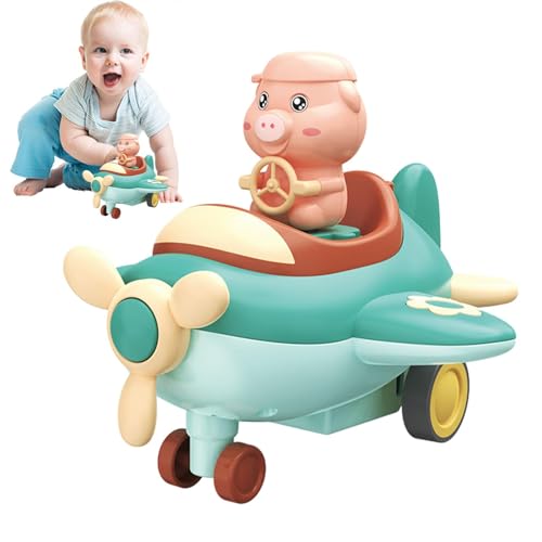 Geteawily Cartoon-Autospielzeug, Tierauto für Kinder | Frühpädagogisches Trägheitsspielzeug,Kinder drücken zum Schieben, Trägheitsauto, Gleitflugzeug, Eltern-Kind-Interaktion von Geteawily