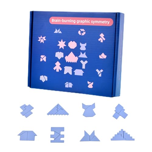 Geteawily Denksport-Blöcke für Kinder, Bunte 3D-Blöcke mit Puzzle-Intelligenz | Puzzles Interaktives Lernspielzeug verbessert die kognitiven Fähigkeiten,Denksportblöcke für Symmetrie-Rätsel, sicher von Geteawily