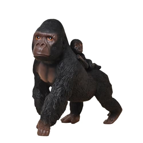 Geteawily Gorilla-Harzfigur, Gorilla-Skulptur-Ornamente - 6,5-Zoll-Figurenstatuen, Harz-Gorilla-Desktop-Ornamente,Realistische Tierskulptur, Lernspielzeug für Kinder von Geteawily