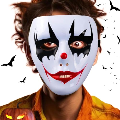 Geteawily Halloween Face Cover, PVC Street Dance Performance Face Covering, Street Dance Performance Handbemalte Gesichtsbedeckung für Festival von Geteawily