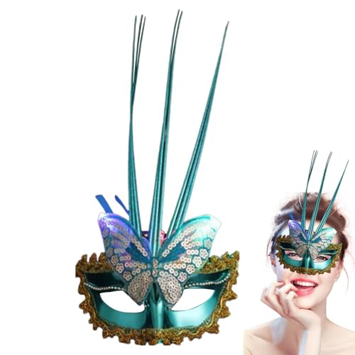 Geteawily Halloween-Maske-Maskerade-Kostüm - Schmetterlings-Lady-Maskerade-Halloween- -Maske | Beleuchten Sie Ihr Abend-, Abschlussball-, Ball-, Masken-, Bar-Kostümzubehör für die Hochzeit von Geteawily