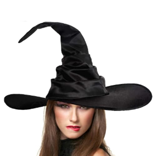 Geteawily Hexenhüte für Frauen | Klassischer Halloween-Kräuselhut für Männer und Frauen | Halloween-Zubehör für Kostümpartys, Modenschauen, Mottopartys, Halloween-Partys, Cosplay von Geteawily