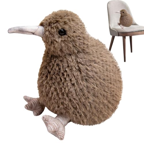 Geteawily Kiwi-Vogel-Puppe, Kiwi-Vogel-Plüschtiere - Vogel-Tier-Plüsch-Kiwi-Spielzeug - Realistisches weiches Vogelspielzeug, süße pelzige Kiwi-Plüschpuppe für Kinder, Mädchen von Geteawily