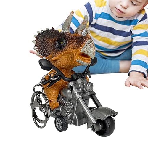 Geteawily Kreativer Schlüsselanhänger, Auto-Schlüsselanhänger, zurückziehbares Dinosaurier-Autospielzeug,Kreatives Autospielzeug, Motorradform, Dinosaurier-Spielzeug | Dinosaurier Junge Spielzeug Auto von Geteawily