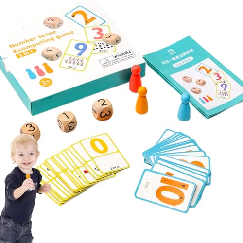 Geteawily Math Match Travel Dice Game, Mathe-basiertes Karten- und Würfelspiel - Interaktives Strategie-Mathe-Spiel,Lern- und Bildungsspielzeug, Würfelspiele, multifunktional, für Kinder, und Mädchen von Geteawily