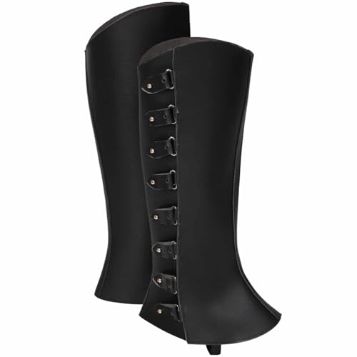 Geteawily Piraten-Stiefelüberzüge, Over-the-Shoe Kostüm Stiefel, Retro Renaissance Stiefel Herren für Halloween-Kostüm, Mittelalter und Renaissance Kostüme von Geteawily