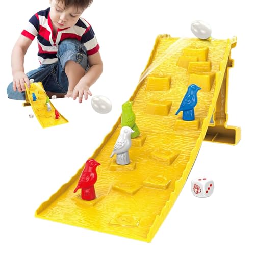 Geteawily Ramp Egg Rolling Game, Bird Ramp Race Game - Tischwürfelspiel Egg Rolling Bird Race,Logisch und strategisch denkendes Familienspielabendspielzeug für Kindergarten, Schlafzimmer, Wohnzimmer von Geteawily