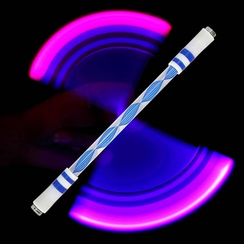 Geteawily Spinner-Stift, Zappelstifte für Teenager - Zappelstiftspielzeug mit LED-Licht - Fingerspitzen-Spinner, bruchsicherer kreativer Acryl-Rollstift für Kinder, Mädchen, Erwachsene, Studenten von Geteawily