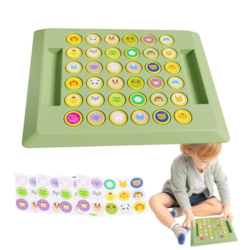 Geteawily Tier-Flip-Schach für Zwei Spieler,Tier-Flip-Schach - Schachspiel für Kinder mit Aufklebern, Tier-Wendekartenspiel für Zwei Spieler,Lernfähiges Familien-Brettspiel, interaktives Schachspiel, von Geteawily