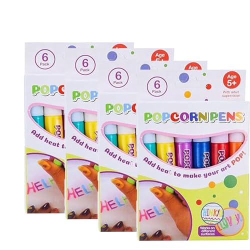 Magic Pop corn Pen - Drucken Bubble Pen Puffys 3D Art Safe Pen - Bubble Pop Corns Stifte - Magics Color BubblePopc Orns Zeichenstifte Für Grußkarten Geburtstagskarten Kinder Kunst Zeichnen von Geteawily