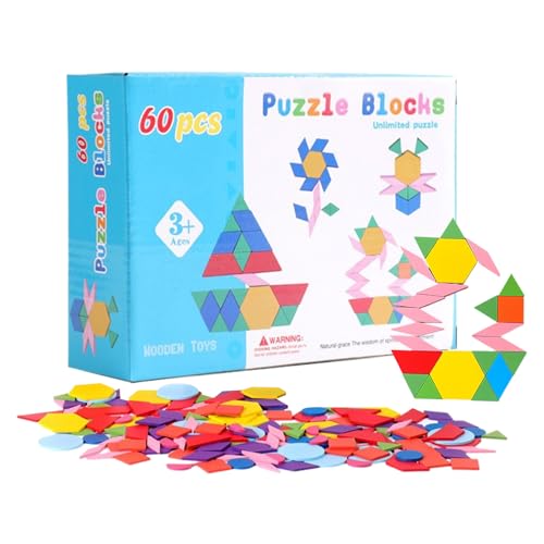 Musterblöcke Aus Holz - Vorschule Lernspielzeug Geometrisches Tangram Puzzle,Pädagogisches Lernspielzeug Ab 3 Jahren Feinmotorik Fördern Kindergarten Spielzeug Musterblöcke Aus Holz - Vorschule Lernspielzeug Geometrisches Tangram Puzzle,Pädagogisches Lernspielzeug Ab 3 Jahren Feinmotorik Fördern Kindergarten Spielzeug von Geteawily