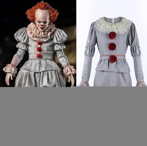 Halloween-Kostüm, Clown-Kostüm, Cosplay-Outfit, gruseliger Clown-Clown-Minion-Kostüm, -Anzüge, Horrorfilm-It-Clown- -Kostüm, Verkleidung für Cosplay von Geteawily