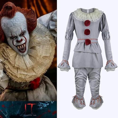 Halloween-Kostüm, Clown-Kostüm, Cosplay-Outfit, gruseliger Clown-Clown-Minion-Kostüm, -Anzüge, Horrorfilm-It-Clown- -Kostüm, Verkleidung für Cosplay von Geteawily