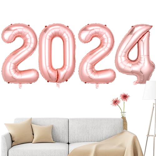 Zahlenballons aus Aluminium 2024 | 40 Zoll Zahlenballons, große multifunktionale und langlebige Folienballons 2024, für Geburtstagsdekoration Geteawily von Geteawily