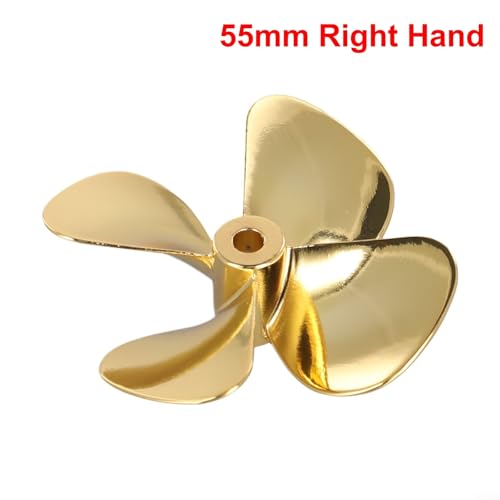 Gettimore Propeller aus Metall mit 4 Flügeln für RC-Bootsmodelle, ideal für den Einsatz auf hoher Beanspruchung, erhältlich in 55 mm und 60 mm Durchmesser (D55 mm rechte Hand) von Gettimore