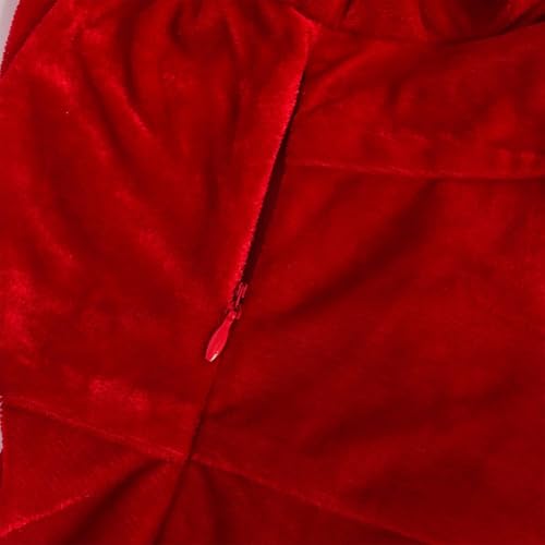 Rotes Samt-Kapuzenkleid für Damen, Weihnachtsmann-Kostüm für festliche Zusammenkünfte (XL Rot) von Gettimore