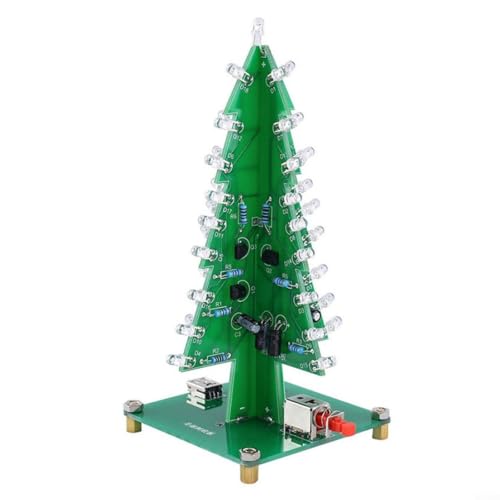 Tauchen Sie ein in die Elektronik und bauen Sie einen wunderschön beleuchteten 3D-LED-Weihnachtsbaum mit unserem umfassenden DIY-Schaltungs-Montageset (7 Farben) von Gettimore