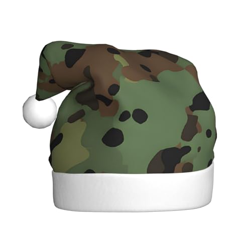 Gfhwpxcnb Weihnachtsmütze mit Camouflage-Muster, Weihnachtsmannmütze, Urlaub für Erwachsene, Unisex, Plüsch, bequem, Weihnachtsmütze für Neujahr, festliche Party von Gfhwpxcnb