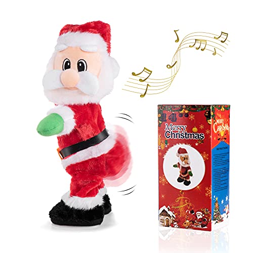 Gfilay Twerkender Weihnachtsmann, 34 Zentimeter Weihnachtsmann Puppe, animiertes Weihnachtsspielzeug, singt auf Spanisch, Weihnachtsspielzeug für Kinder. von Gfilay