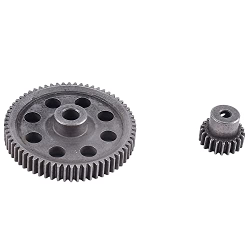 Ggnaxivs 2 StüCke (21 T + 64 T) 11184 & 11181 Differential Metall Haupt Zahnrad 64 T Motor Zahnrad 21 T von Ggnaxivs