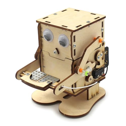 Ggnaxivs Roboter, der Münzen Isst, DIY-Modell, Lehr- und Lern-Stammprojekt-Kit für Wissenschaftliche Experimente Von Kindern, Holzbausatz, 1 Set von Ggnaxivs