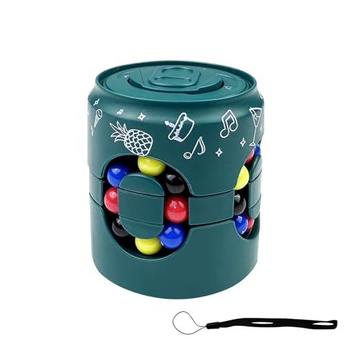 Ghazpmuk Magic Bean Rotating Cube, Rotierender Fingerwürfel, Magic Beans Spielzeug, Magic Bean Cube Rotierendes Spielzeug, Dekompression Bean Zauberwürfel Spielzeuge für Kinder Erwachsen (DUNKELGRÜN) von Ghazpmuk