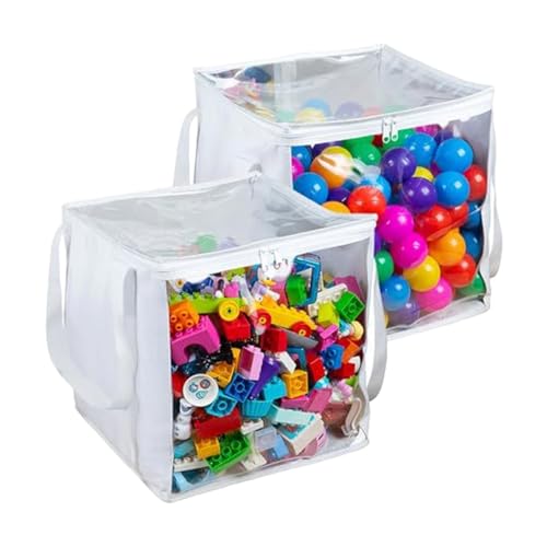 2 Pack Toy Organizer Bags | Waterproof Clear Storage Bags with Zipper | Ideal for Board Games, Kids Toy Storage, Snacks, and Cosmetic Organization | Versatile Home Storage Solution von Ghjkldha