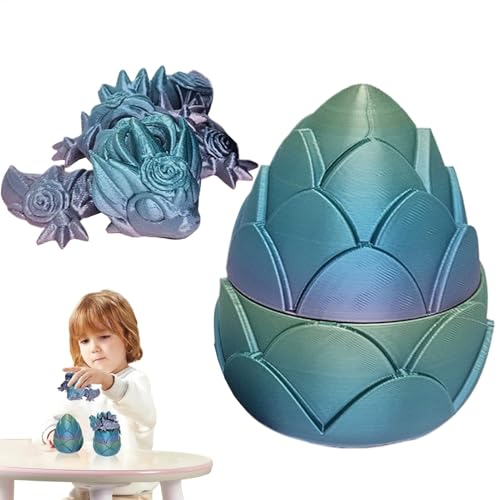 Articulated Dragon Inside Dragon Egg Fidget Toy, Printed Desk Decoration and Stress Reliever, Ideal for Office, Birthday Parties, and Home Decor, 4.5-Inch Interactive Toy von Ghjkldha