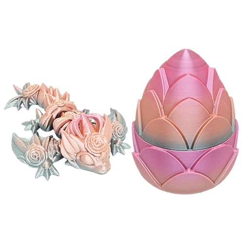 Articulated Dragon Inside Dragon Egg Fidget Toy, Printed Desk Decoration and Stress Reliever, Ideal for Office, Birthday Parties, and Home Decor, 4.5-Inch Interactive Toy von Ghjkldha