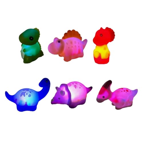 Bath Toys, Light Up Dinosaur Toys, Water Bathtub Shower Toys, 6-Pack Dinosaur Bath Toys, Floating Bath Toys with Lights, Fun Fun Colorful Light-Up Water Toys for Children von Ghjkldha