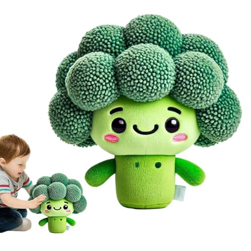 Broccoli Plush Doll, Soft Stuffed Vegetable Pillow, Adorable Green Broccoli Cushion, Ultra-Comfy Plush Toy, 9.84inches Decorative Fun Gift for Friends, Family, Boys and Girls von Ghjkldha