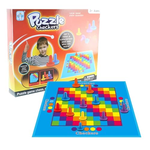 Checkers Board Game | Compact Travel Checkers Set | Versatile Checkerboard Game for Indoor and Outdoor | Perfect for Backyard Fun with Friends, Family, and Kids, Ideal for All Ages von Ghjkldha