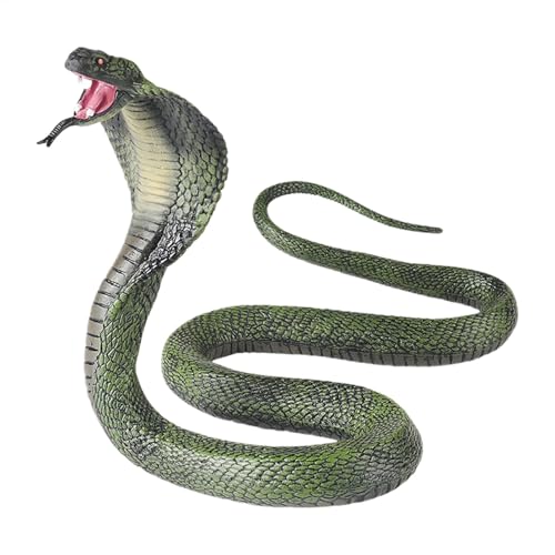 Cobra Toy, Realistic Snake Figurine, Funny Tricky Toy, Reptile Model with Bendable Design, for Pranks, Halloween, and Safari-Themed Play, 9.45x6.5x4.72 Inches von Ghjkldha