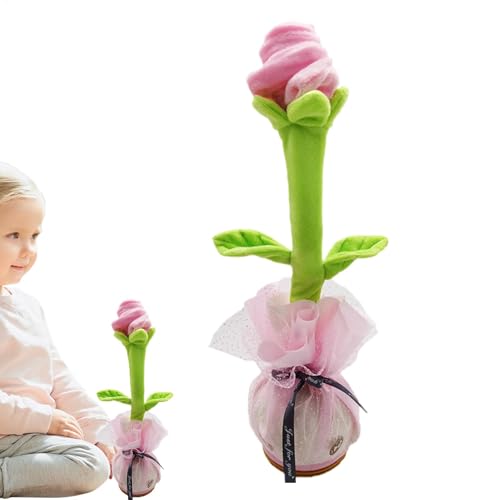 Dancing Flower Toy, Interactive Wriggling Singing Plush, Funny Floral Musical Rose, Educational Sound Toy, (USB Rechargeable), for Babies, Boys and Girls von Ghjkldha