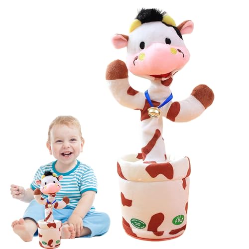 Dancing Plush Toy, Plush Interactive Toy Figures, Plush Interactive Toy Figures, Electric Rabbit Cow Donkey Dolls for Kids, Talking and Dancing Stuffed Animals, Adorable Plush Toys for Entertainment von Ghjkldha