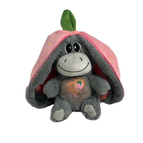 Ghjkldha Breathing Toy, Fruit Plush Toy with Realistic Breathing Motion, Lights, and Music, Ideal Early Education Plush Pillow for Kids,Cartoon Animal Breathing Plush Toy von Ghjkldha