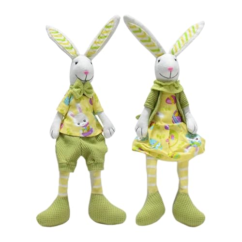 Ghjkldha Bunny Stuffed Animal, Cute Big-Ear Bunny Easter, Handmade Sitting Rabbit Doll, 16.54x5.12x3.15 Inches Plush Decor for Kids and Adults, Sofa and Bedside 241g von Ghjkldha