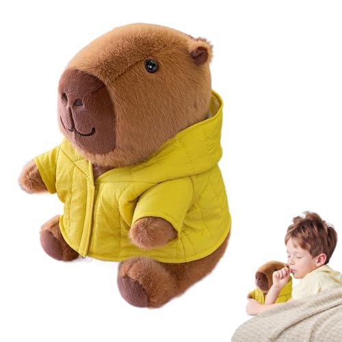 Ghjkldha Capybara Plush with Clothes, Stuffed Capybara Hugging Throw Pillow, Soft and Cuddly Stuffed Capybara Plushie, 9.8-Inch Capybara Throw Pillow for Kids, Girls, and Boys von Ghjkldha