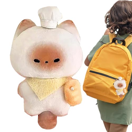 Ghjkldha Cat Stuffed Animal, Plush Toys, Steamed Bun Cat Doll, Soft Chef Bread Cat Plush, 4.72 Inch Cute Kitten Stuffed Doll, Perfect for Schoolbag, Purse, Kids, Girls, and Collectors von Ghjkldha