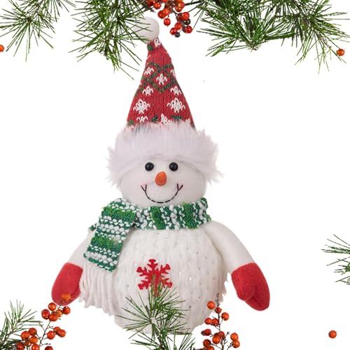 Ghjkldha Christmas Glowing Snowman Doll - Lighted Plush Snowman Toy, Animated Christmas Snowman, Soft Stuffed Snowman for Sofas, Bookcases, Shelves, and Tables, Festive Holiday Decor von Ghjkldha