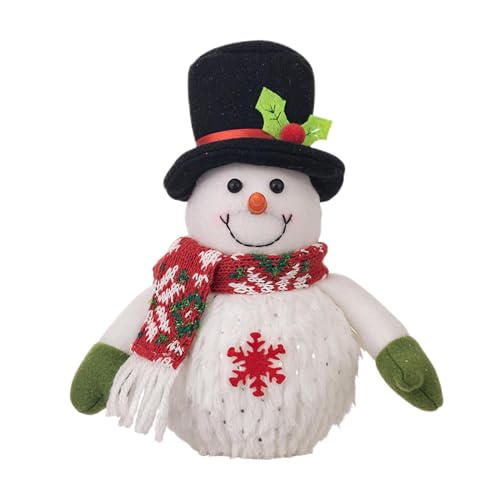 Ghjkldha Christmas Glowing Snowman Doll - Lighted Plush Snowman Toy, Animated Christmas Snowman, Soft Stuffed Snowman for Sofas, Bookcases, Shelves, and Tables, Festive Holiday Decor von Ghjkldha