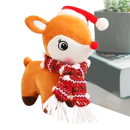 Ghjkldha Christmas Reindeer Plush | Cute Reindeer Plush Toy | Holiday Reindeer Stuffed Animal | Christmas Plush Reindeer Decoration, Soft Christmas Reindeer Plushie, Rudolph Reindeer Plush von Ghjkldha