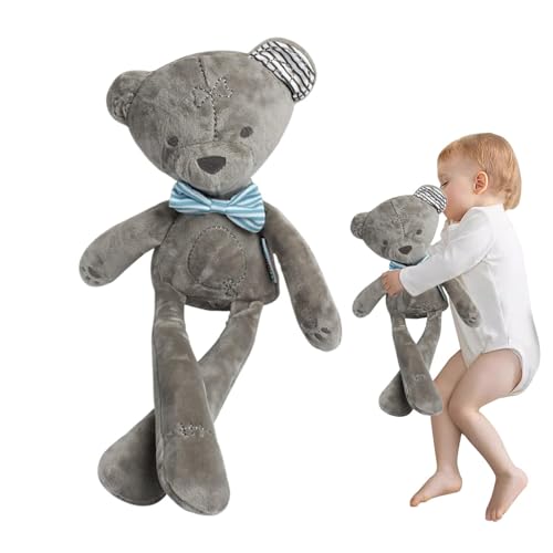 Ghjkldha Cuddly Bear Soothing Plush Toy, Soft Stuffed Bear with Bow for Bedtime, Cozy Hugging Bear Doll, Cartoon Pillow Plush Toy, Perfect Birthday for Kids, Cute Bear Pillow for Girls and Boys von Ghjkldha