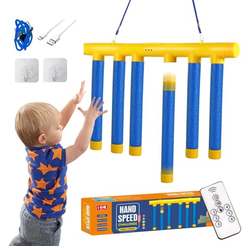 Ghjkldha Hand-Eye Coordination Reaction Catching Sticks Game, Speed-Adjustable Catch Toy for Kids and, Indoor Activity for Family, Fun Reflex Training Toy for Improving and Motor Skills von Ghjkldha