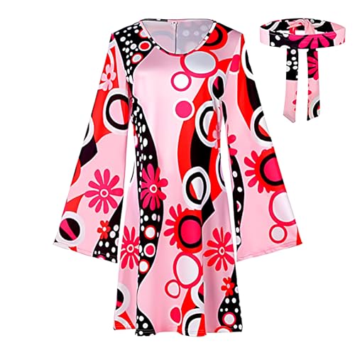 Ghjkldha Hippie-Kostüm für Damen, 60er-, 70er-Jahre-, Hippie-Outfit- für Damen, Kostüm-Set für Retro-Mottoparty, Halloween-Party Ghjkldha Hippie-Kostüm für Damen, 60er-, 70er-Jahre-, Hippie-Outfit- für Damen, Kostüm-Set für Retro-Mottoparty, Halloween-Party von Ghjkldha