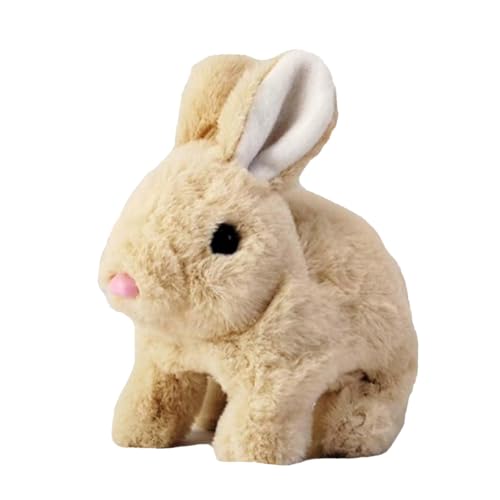 Ghjkldha Hopping Bunny Toy, Realistic Plush Rabbit, Electronic Pet, Jumping Motion, Twitching Nose, Wiggling Ears, Interactive Play, Battery-Powered, Birthday Gift, Easter Surprise von Ghjkldha