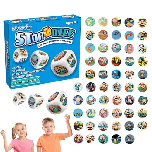 Ghjkldha Interactive Storytelling Dice Game for Kids, Early Education Board Game, Creative Table Activity to Boost Logical Thinking, Imagination, and Problem-Solving Skills for Young Learners von Ghjkldha